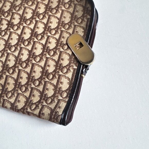 Vintage Christian Dior Logo Print Canvas Clutch Unisex - Picture 11 of 15